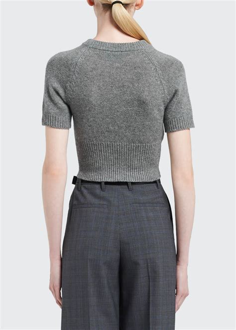 prada short sleeve sweater|prada cashmere sweater.